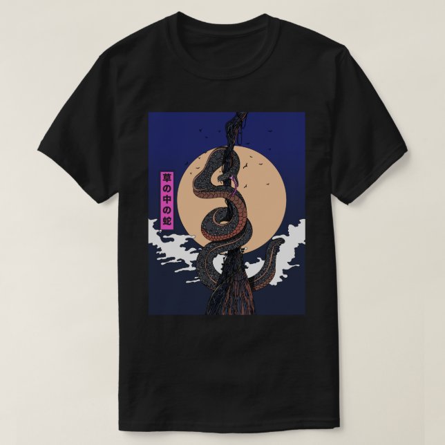 Camiseta Serpiente en la Hierba (Diseño del anverso)