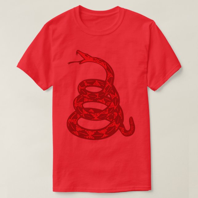 Camiseta Serpiente Gadsden Roja Sin Césped (Diseño del anverso)