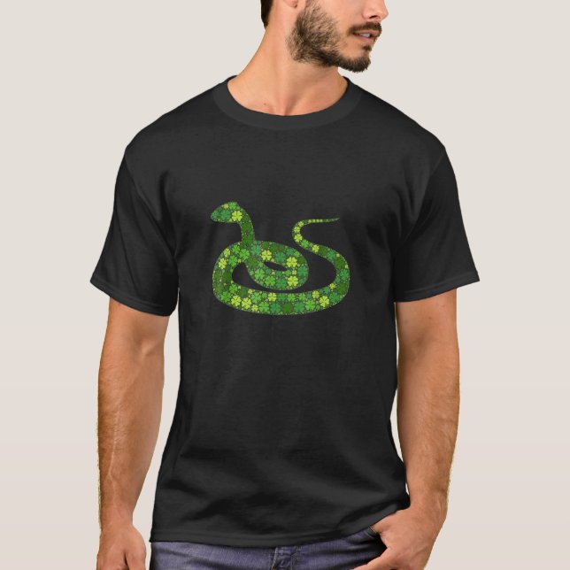 Camiseta Serpiente Irlandés Lucky Green Shamrock Clover St  (Anverso)