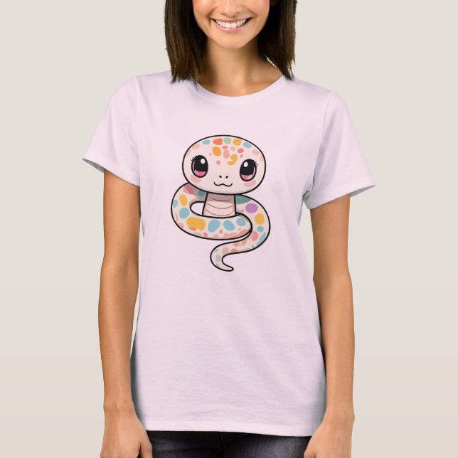 Camiseta Serpiente kawaii dulce: pastel y adorable (Anverso)