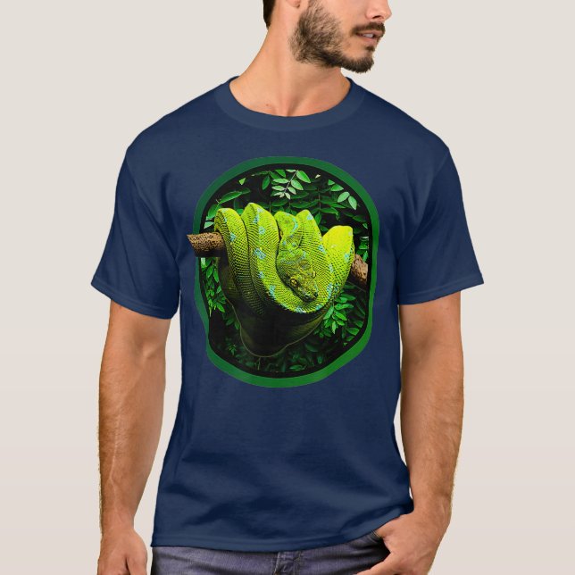 Camiseta Serpiente Python Green Tree Reptile Keepers (Anverso)
