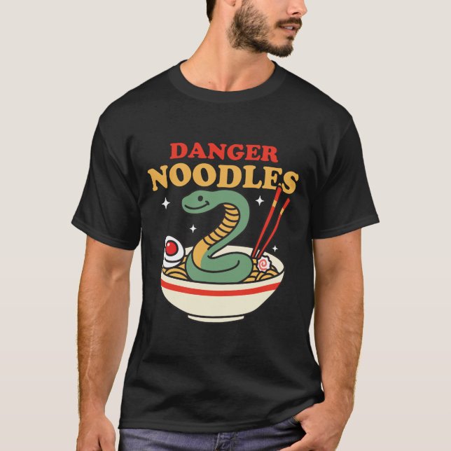 Camiseta Serpiente Ramen de fideos peligrosos (Anverso)