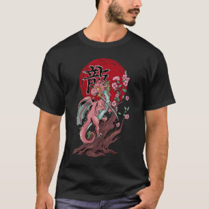 Camiseta Serpiente Sakura: El encantador dragón japonés de