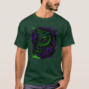 Camiseta Serpiente venenosa Neon Arte Gótico