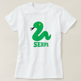Camiseta Serpiente verde y serpiente de texto: Serpiente en