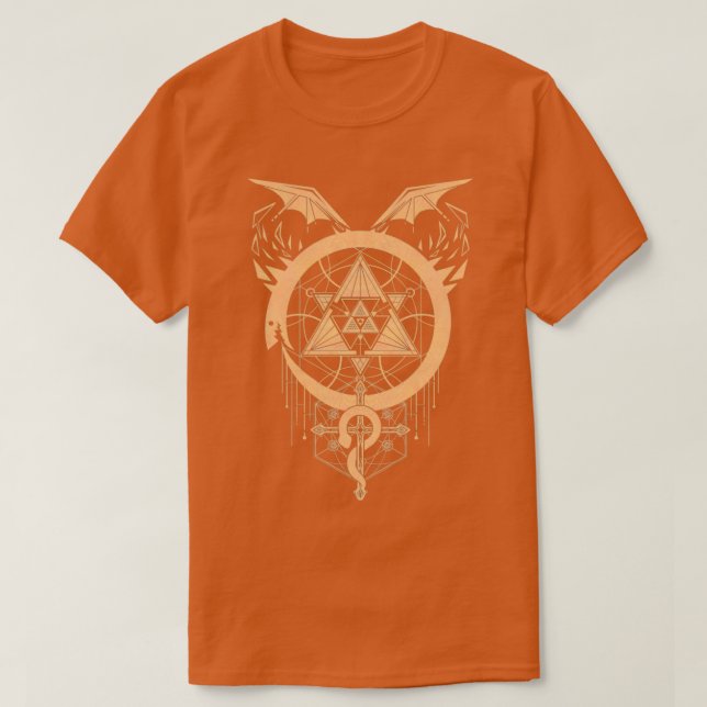 Camiseta Serpientes doradas de alquimia (Diseño del anverso)