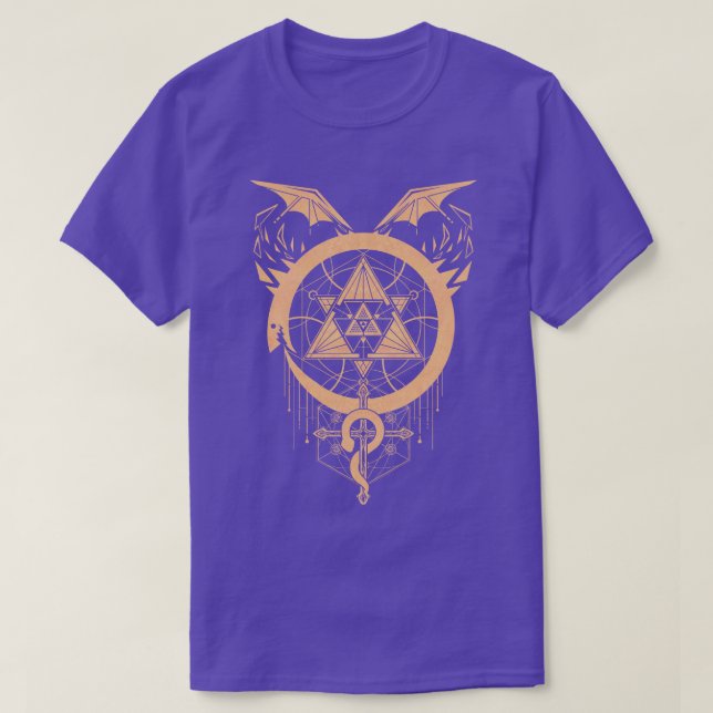 Camiseta Serpientes doradas de alquimia (Diseño del anverso)