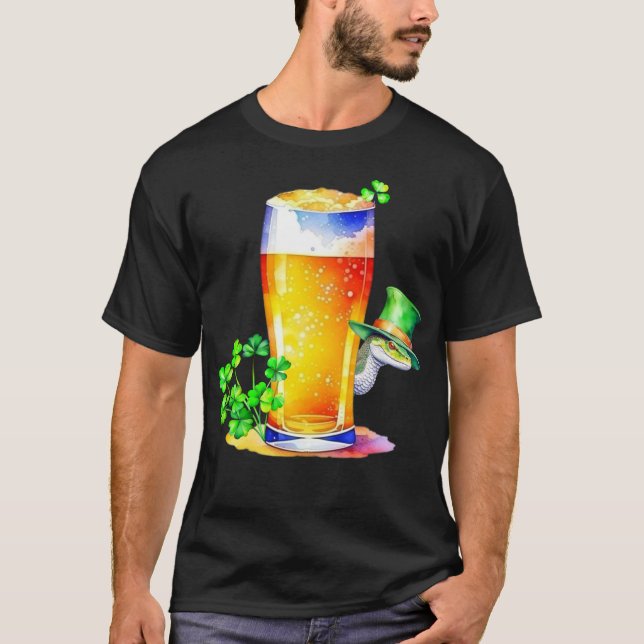Camiseta Serpientes irlandesas y cerveza St. Patrick's Day (Anverso)