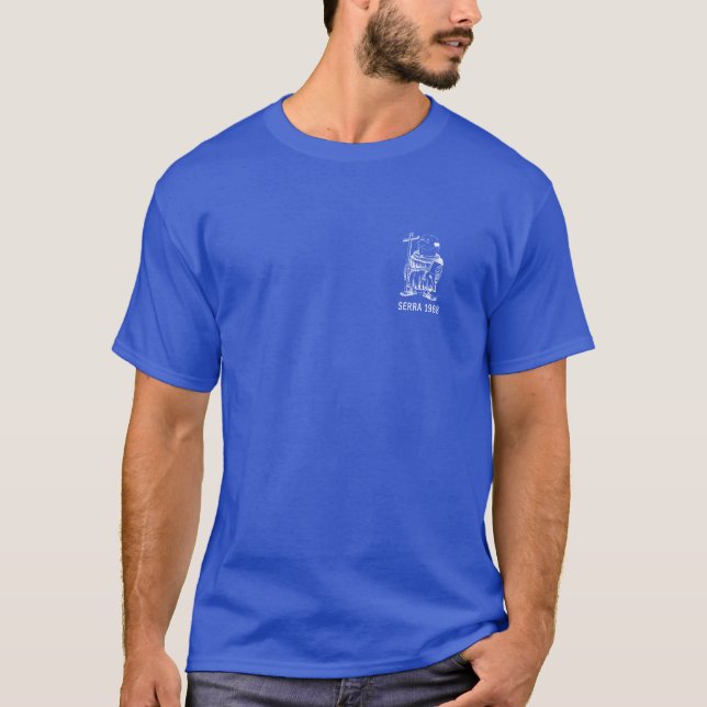 Camiseta Serra Padre 1968-Blue (Anverso)