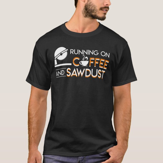 Camiseta Serrín corriente del café de la carpintería del (Anverso)