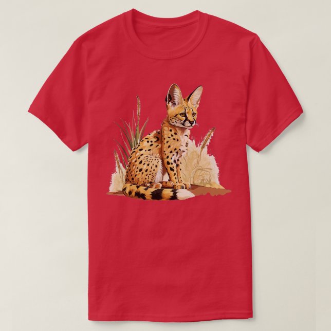 Camiseta Serval Gato Salvaje A De Gato De Grasa Salvaje Afr (Diseño del anverso)