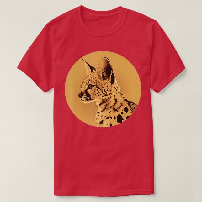 Camiseta Serval Gato Salvaje Serval Gato Animal Africano Wi (Diseño del anverso)