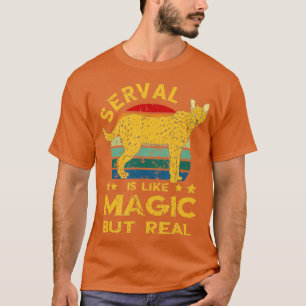 Camiseta Serval Retro Magia Pero Real Serval Gato Salvaje Y
