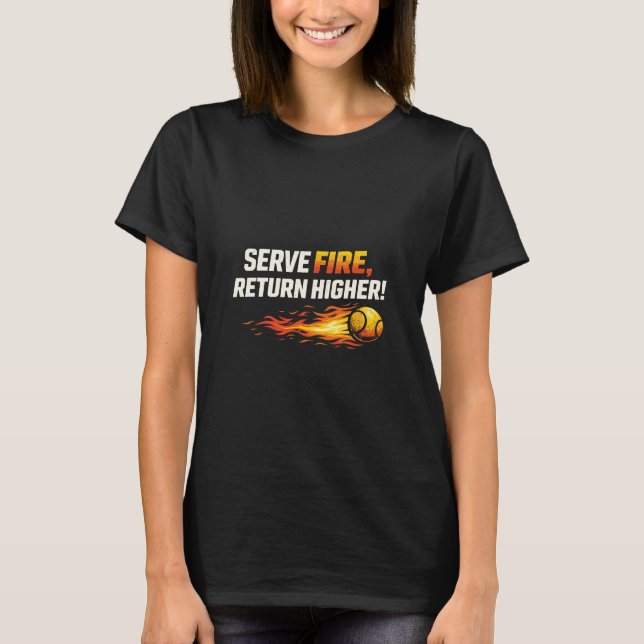 Camiseta Serve Fire Return Higher Flaming padel Ball Action (Anverso)