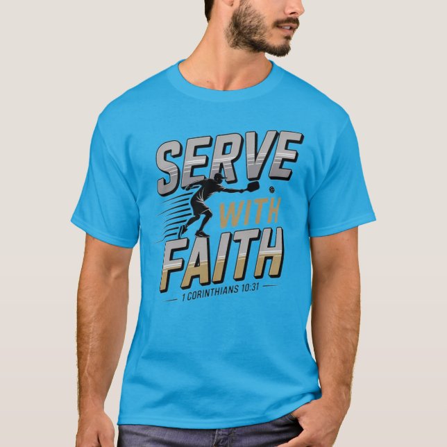 Camiseta Serve With Faith Christian Pickleball T-Shirt (Anverso)