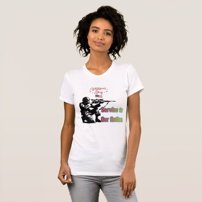 Camiseta Servicio a la nación blanco (Anverso completo)