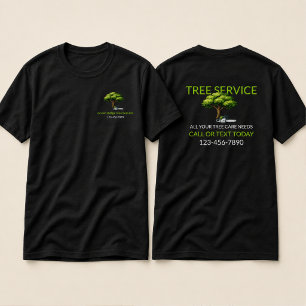 Camiseta Servicio de Árboles Verde Negro Arborista Profesio