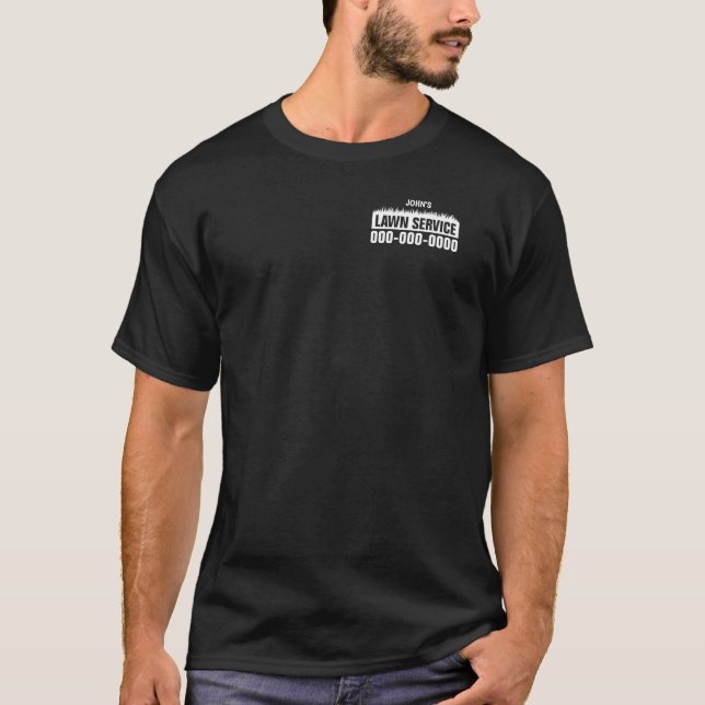 Camiseta Servicio de césped profesional de color oscuro (Anverso)