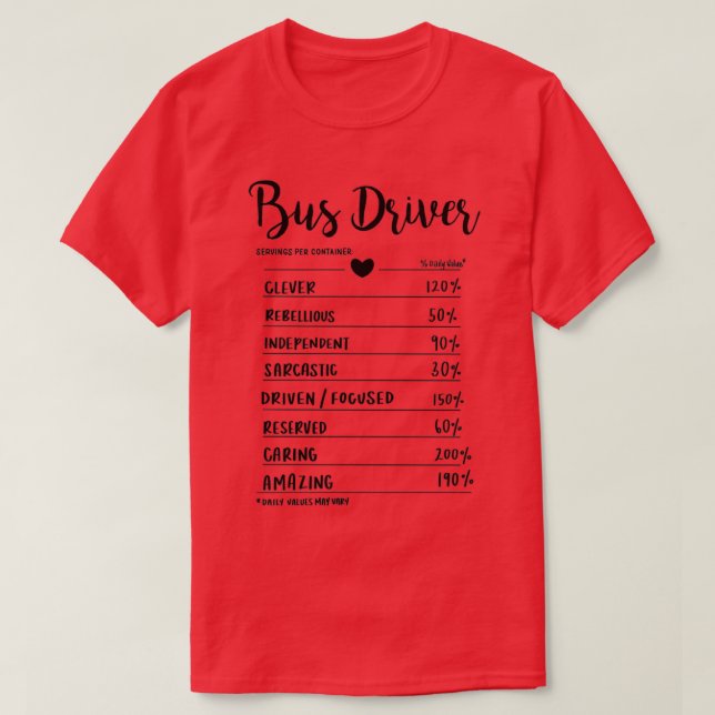 Camiseta Servicio de conductores de autobús (Diseño del anverso)