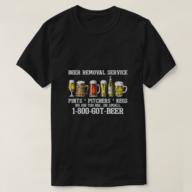 Camiseta Servicio de eliminación de cerveza grande pequeño (Diseño del anverso)