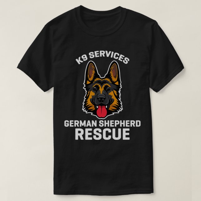 Camiseta Servicio de K9 Regalo de la Policía de Rescate de  (Diseño del anverso)