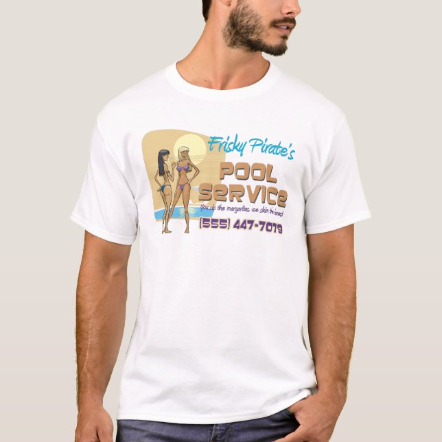Camiseta Servicio de la piscina del pirata juguetón (Anverso)