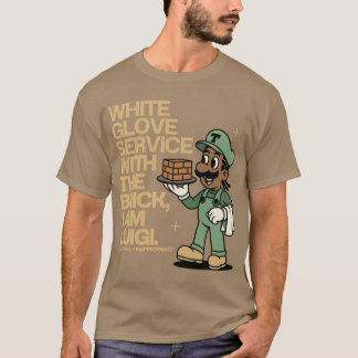 Camiseta Servicio de ladrillo de guante blanco Diseño Clips