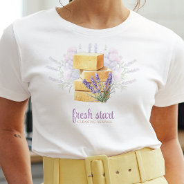 Camiseta Servicio de limpieza Acuarela Lavanda Jabón
