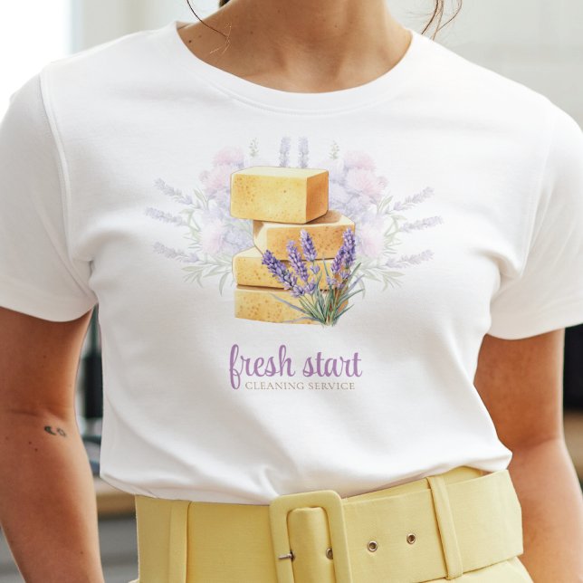 Camiseta Servicio de limpieza Acuarela Lavanda Jabón (Subido por el creador)