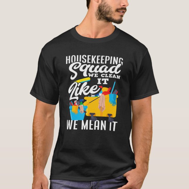 Camiseta Servicio de limpieza Cuadrado de la casa + (Anverso)