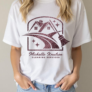 Camiseta Servicio de limpieza de casas de Purpurina púrpura
