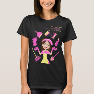 Camiseta Servicio de limpieza de casas rosas Janitorial Dai