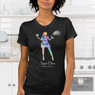 Camiseta Servicio de limpieza de criadas holográficas Negoc