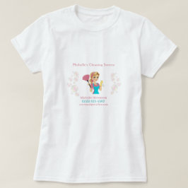 Camiseta Servicio de limpieza de Purpurinas rosados de la c