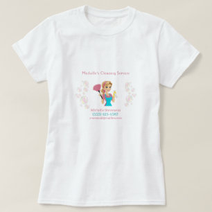 Camiseta Servicio de limpieza de Purpurinas rosados de la c