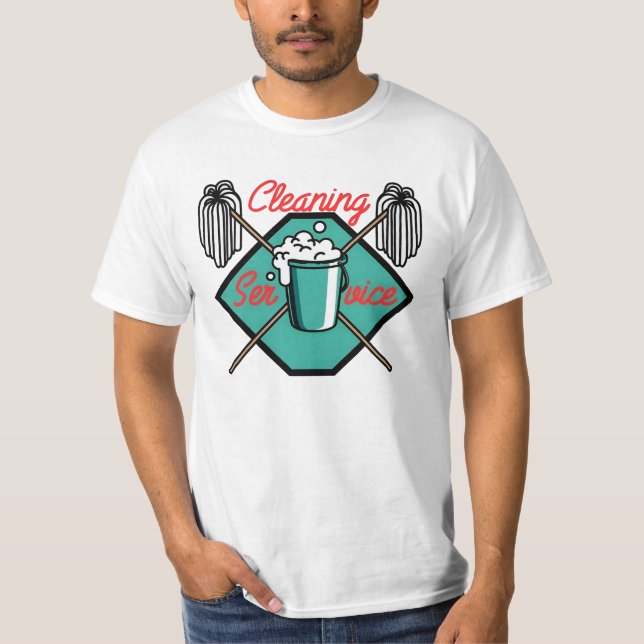 Camiseta servicio de limpieza mop (Anverso)