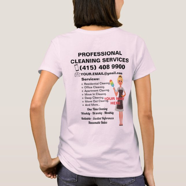 Camiseta Servicio de Limpieza Profesional (Reverso)
