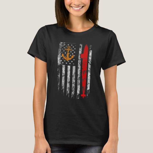 Camiseta Servicio de Silencio de Submarinos Estadounidense  (Anverso)