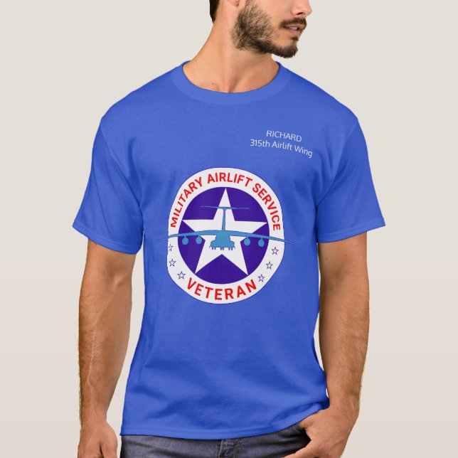 Camiseta Servicio de transporte aéreo militar Veterano eleg (Anverso)