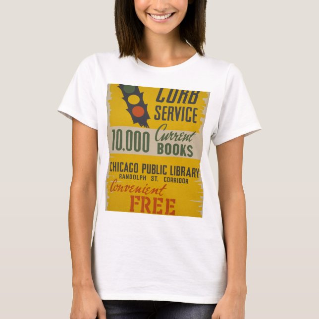 Camiseta Servicio del encintado de la biblioteca pública de (Anverso)