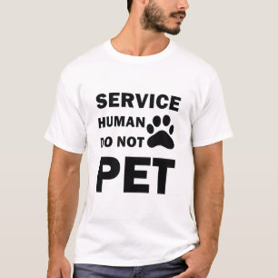 Camiseta Servicio Diseño humano No Mascota a Perro gracioso