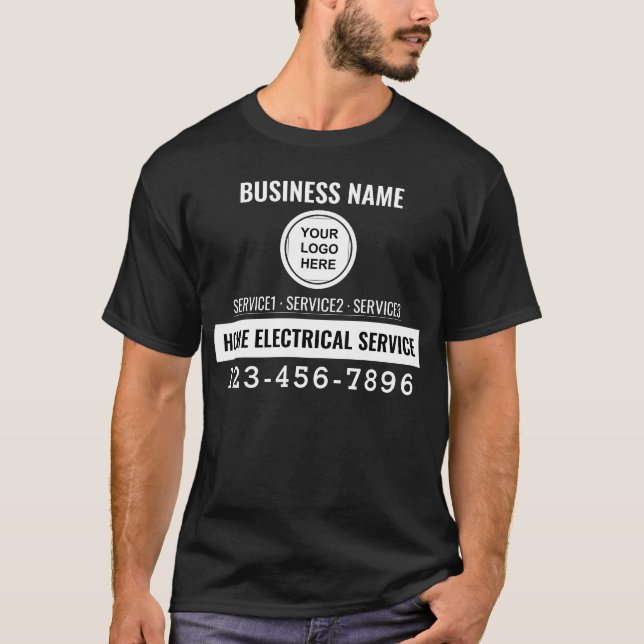 Camiseta Servicio eléctrico residencial Código QR Trabajo d (Anverso)