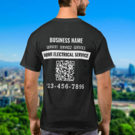 Camiseta Servicio eléctrico residencial Código QR Trabajo d