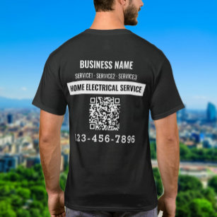 Camiseta Servicio eléctrico residencial Código QR Trabajo d