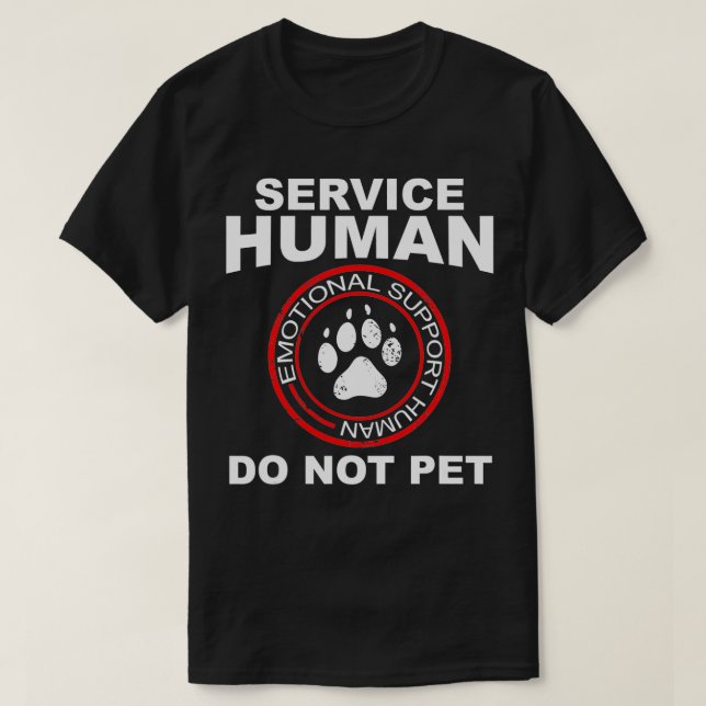 Camiseta Servicio Humano Funny Perro Propietario Apoyo Emoc (Diseño del anverso)