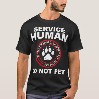 Camiseta Servicio Humano Funny Perro Propietario Apoyo Emoc