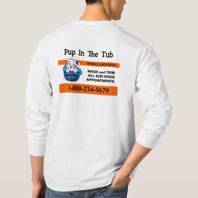 Camiseta Servicio profesional de peluquería canina (Reverso)