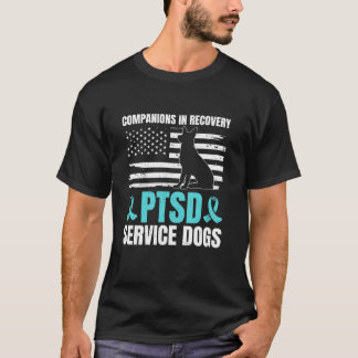 Camiseta Servicio PTSD Perro Bandera Americana PTSD Veteran