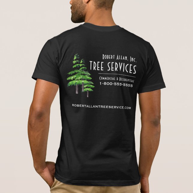 Camiseta Servicios de árbol personalizado (Reverso)