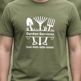Camiseta Servicios de jardín - Monograma de herramientas